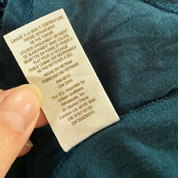 Free People Teal Lace Velvet Trim Long Sleeve Mini Dress M - Picture 11 of 11